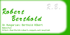 robert berthold business card